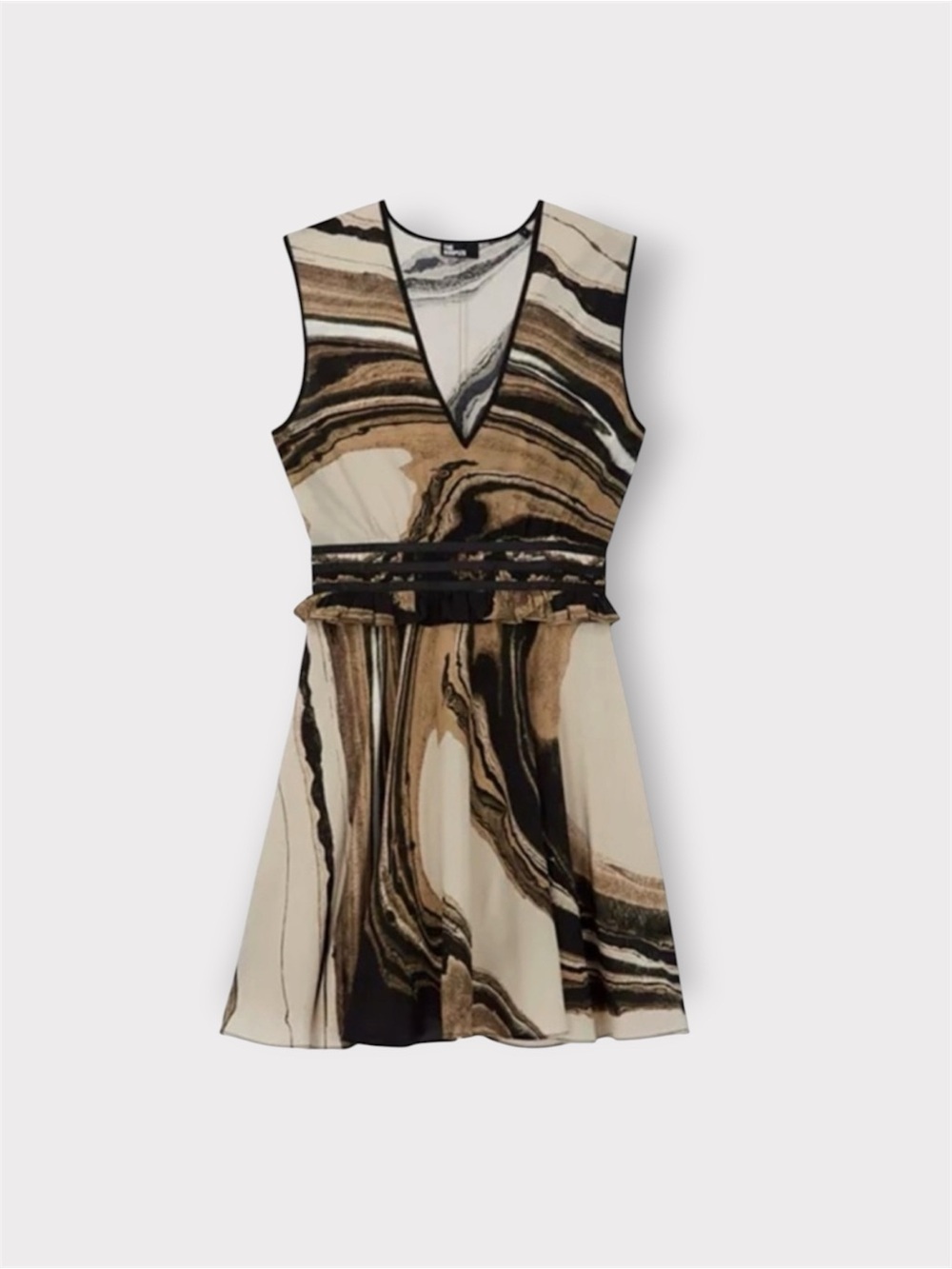 THE KOOPLES 100% Silk Marble Print Mini Dress NWT FR 1 Parisian Chic - Picture 2 of 16